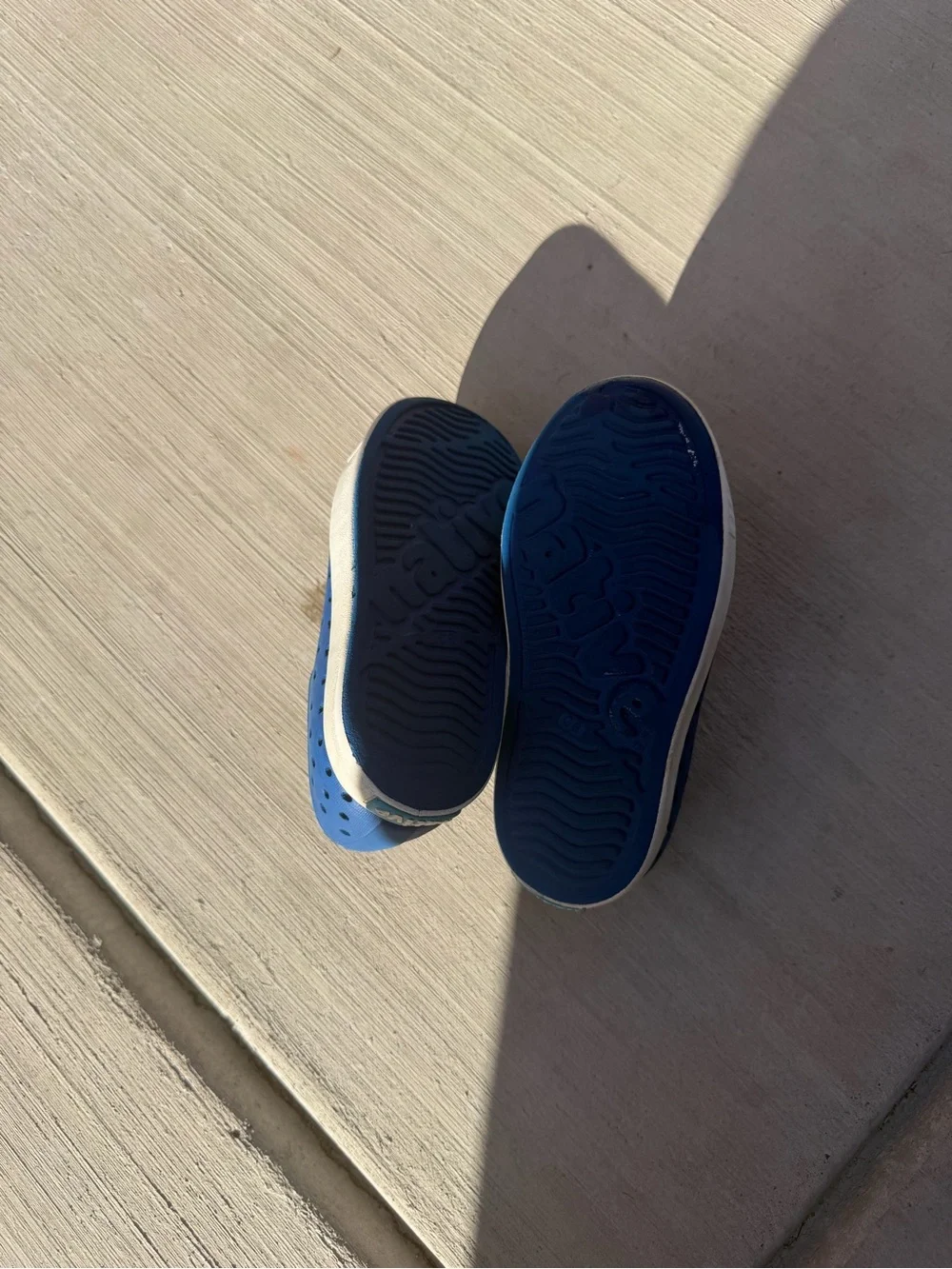 Native Kids Water Shoe Slip-On in Blue with White Toe